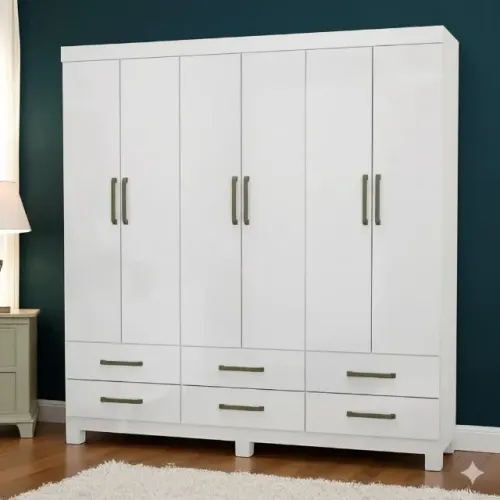 Guarda Roupa Dallas Casal 6 Portas 6 Gavetas Em Black Friday