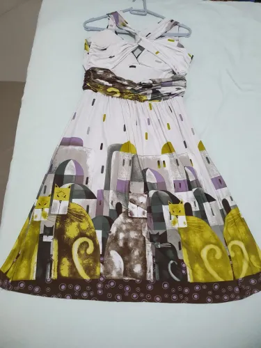 Vestido M estampa de gatos