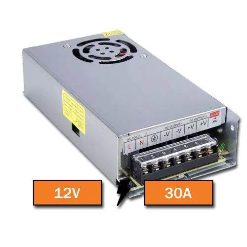 Fonte de alimentacao chaveada 12v 30a 30 amperes