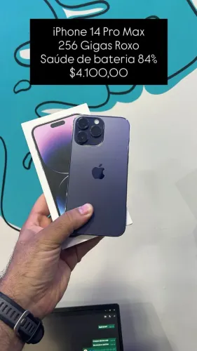Iphone 14 Pro Max 256 Gigas Semi Novo ROXO - Loja Fisica em São José do Rio Preto