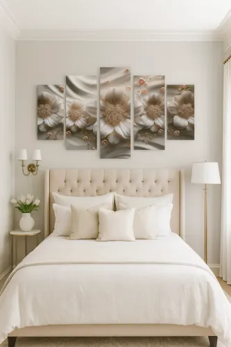 Quadro Decorativo para Sala Flor Branca NOVO
