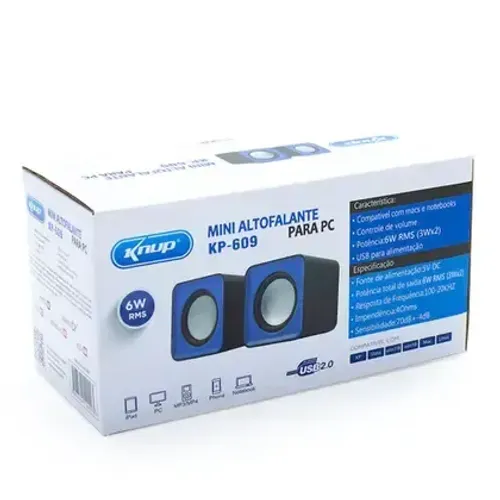 Caixa de Som Knup Mini 3W RMS KP-609 Preto