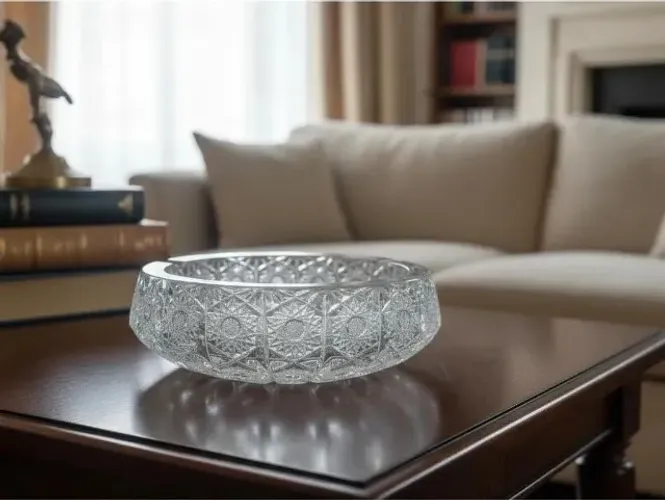 Cinzeiro Vintage Bela Lapidação Cristal Tcheco - Oferta 10% OFF!