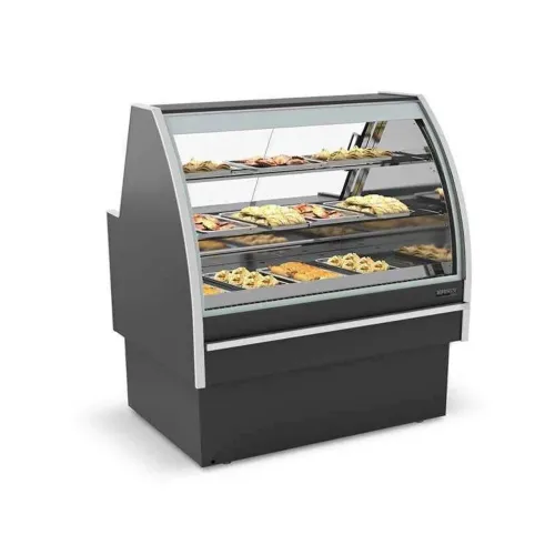 Expositor padaria Premium quente vidro curvo Refrimate - Marcos 