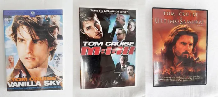 Pack com três DVDs originais de Tom Cruise