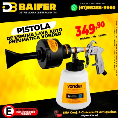 Pistola de Espuma Lava Auto Pneumática Vonder