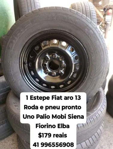 Estepe Fiat aro 13 . Roda e pneu pronto original Fiat uno Siena Fiorino Elba Palio Mobi 