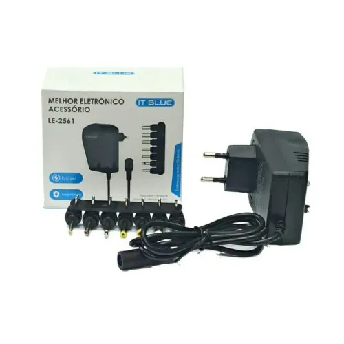 Fonte de Alimentação Multi Plugues 110V/220V Bivolt 12V 9V 5V + 8 Pontas