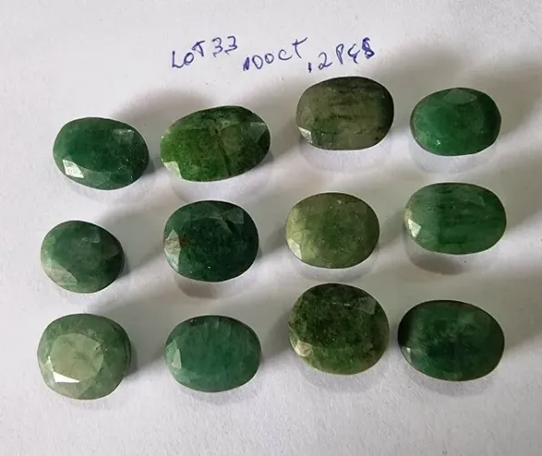 12 esmeraldas ovais lote com 100 quilates