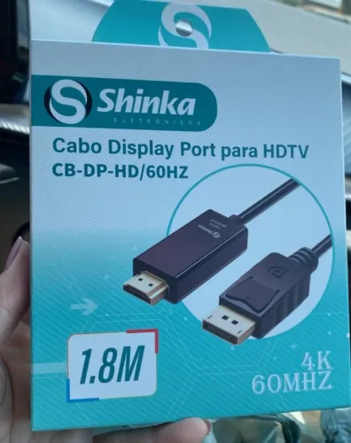 Cabo Conversor Displayport Para Hdmi 1,80m 4k Full Hd 60hz - SHINKA