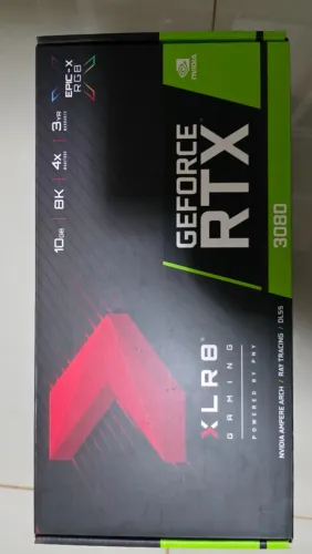 Placa de Vídeo RTX 3080 PNY XLR8 Gaming 10GB - RGB - Na Caixa