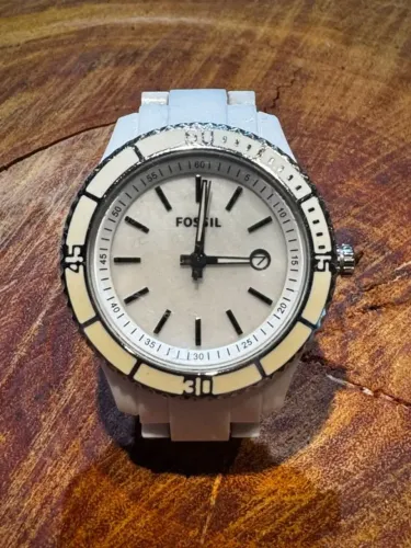 Relógio feminino, branco, FOSSIL mod. ES-2544 Ceramic