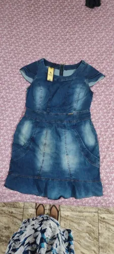 Vestido Jeans Azul - Tamanho 50/52