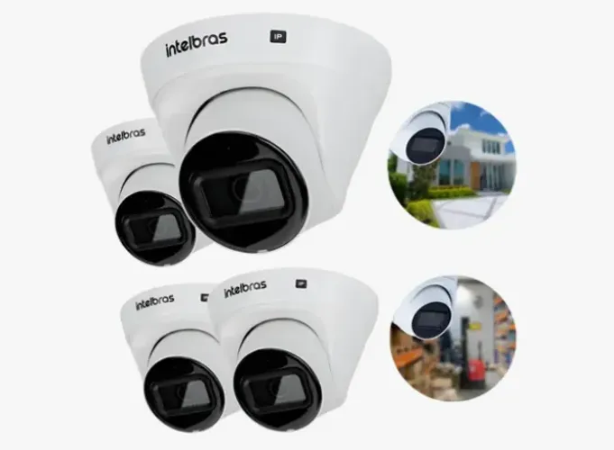 Kit 4 Câmeras De Segurança Ip Dome Vip 1230  Intelbras
