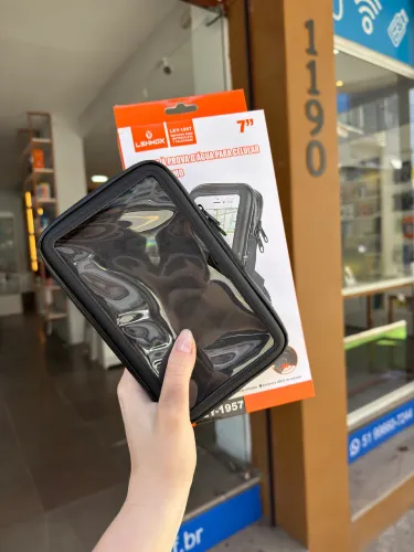 Suporte p/ Celular a Prova de Agua 7 Polegadas Moto e Bike