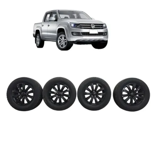 Jogo de Rodas Aro 18 VW Amarok (Pretas) + Pneus com 80% de Borracha
