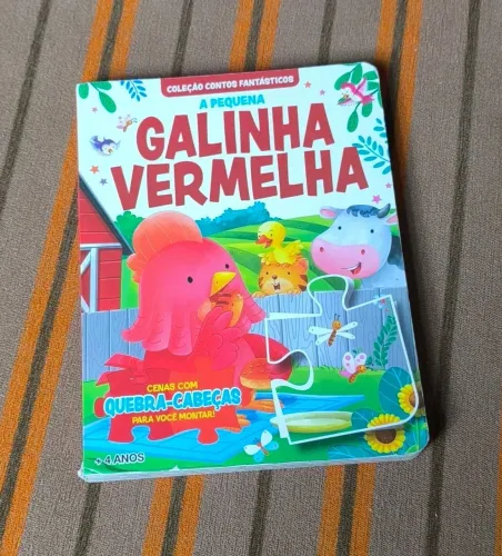 A Pequena Galinha Vermelha - Livro Infantil com Quebra-cabeças