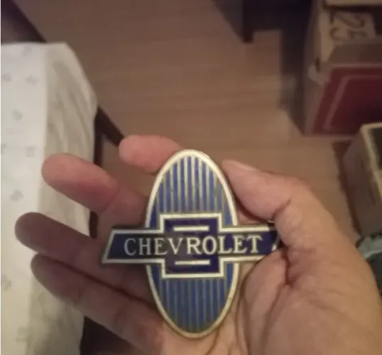 Emblema esmaltado chevrolet do radiador de carro ano 1935 