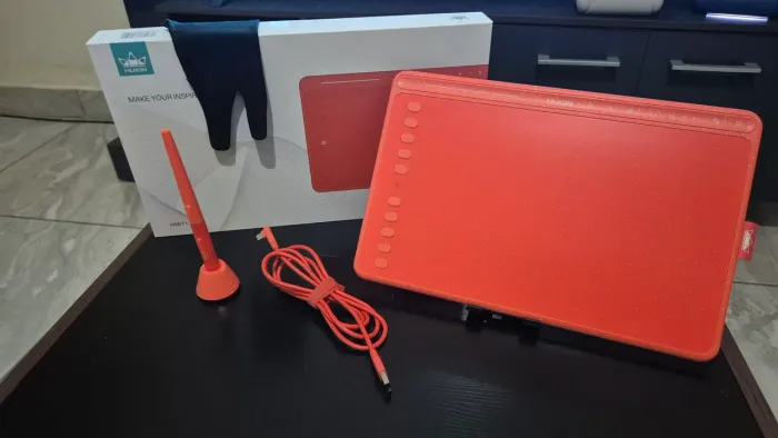 Mesa Digitalizadora Huion HS611 Vermelho Coral ? Impecável + Acessórios