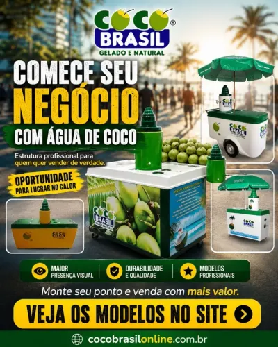 Carrinhos de água de coco
