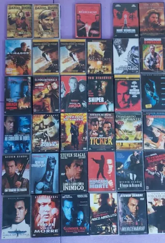 Lote de DVDs originais com capa (Filmes do Steven Seagal, Schwarzenegger etc.) Pix, Marco