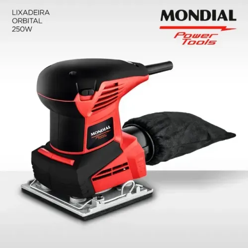 Lixadeira Orbital Mondial com coletor de pó 250W 110 x 103 mm