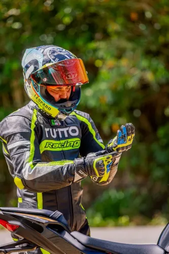 Macacão moto couro Tutto