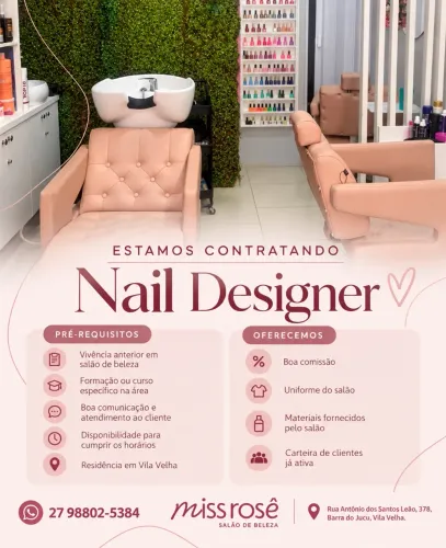 Vaga unha em gel Nail designer / manicure