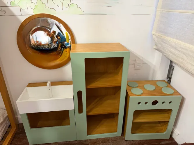 Conjunto de Cozinha em Madeira Infantil, Linha Arteirice Tok&Stok (Design & Versatilidade)