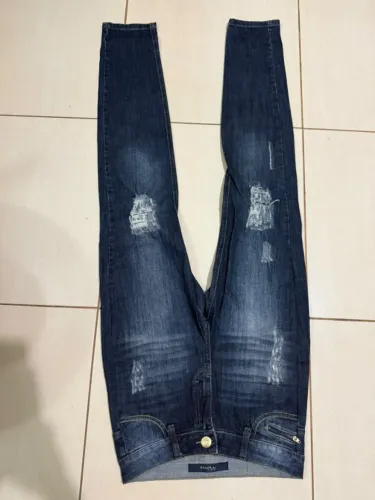 CALÇA JEANS FEMININA MALWEE AZUL-ESCURO