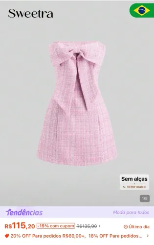 Vestido curto rosa