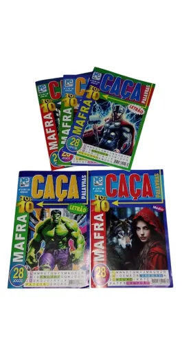Kit caça palavras letrão 5 unidades sortidos produto novo embalado