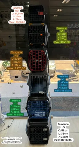 Caixa de transporte pet n0 ao n5 novas