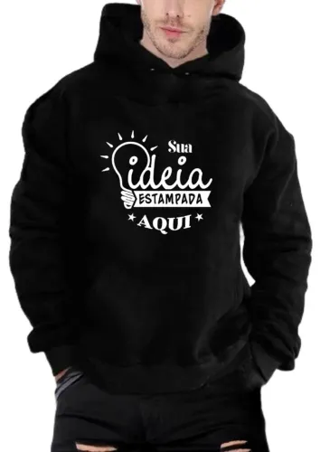 Blusa Personalizada Estampa Foto Logo Moletom Empresa Unissex