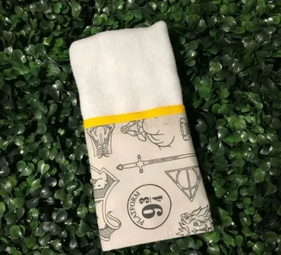 fraldinha de boca para bebê com tecido tricoline harry potter