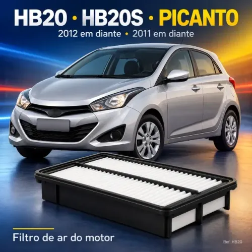 Filtro de Ar do Motor Hyundai HB20 1.0 12V e Kia Picanto 1.0 12V LX3800 - Novo