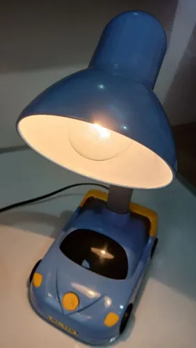 Luminária de mesa Carro Azul -semi nova