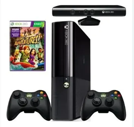 Xbox 360 Super Slim + 4 jogos +controle e bateria + kinect
