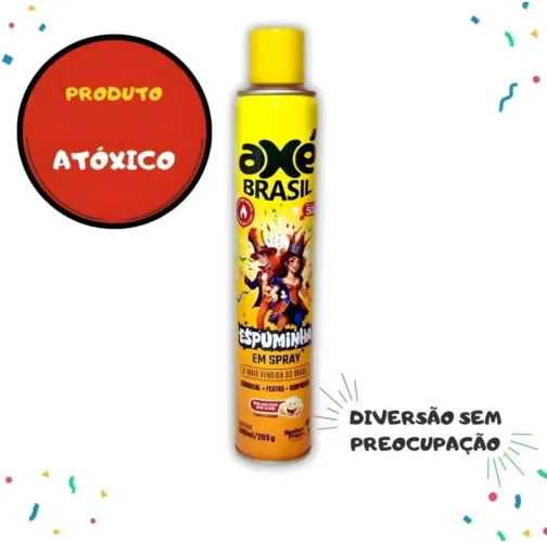 Espuminha em Spray Artificial 500ml Axé Brasil Carnaval - Kit com 70 Unidades