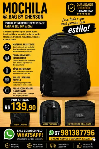 Mochila escolar para notebook bem almofada e reforçada
