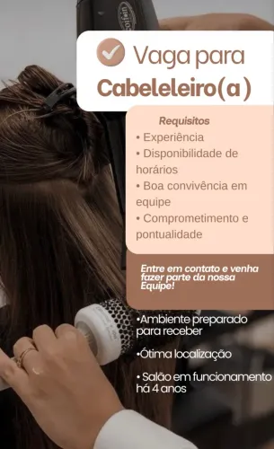Vaga para cabeleireiro (a) Joinville - bairro Santo Antônio