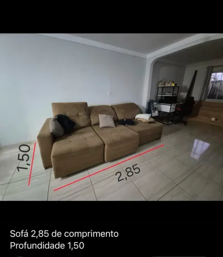 Sofá retrátil e reclinável marrom 2,85 m | Ótimo estado