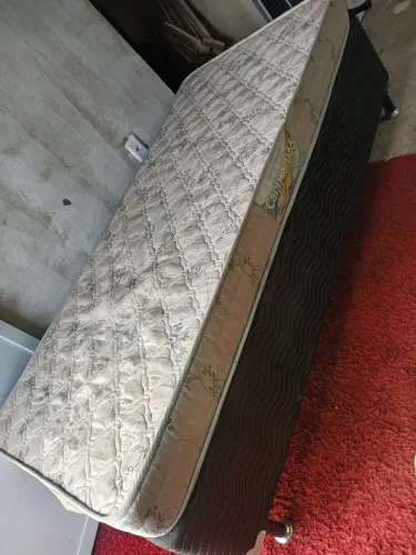 Cama box solteiro colchão de espuma