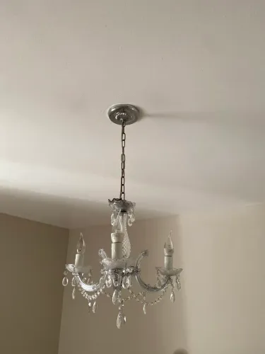 2 Lustres pendente 3 braços acrílico transparente - 2 unidades