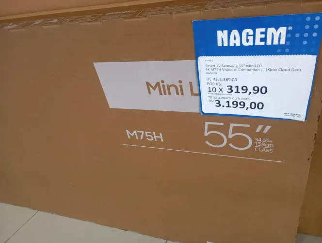 tv Samsung mini led, lacrada com NF