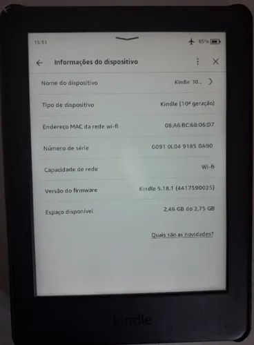 Kindle Amazon 10ª Geração -