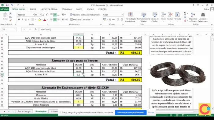 Faço levantamento de materiais para sua obra 