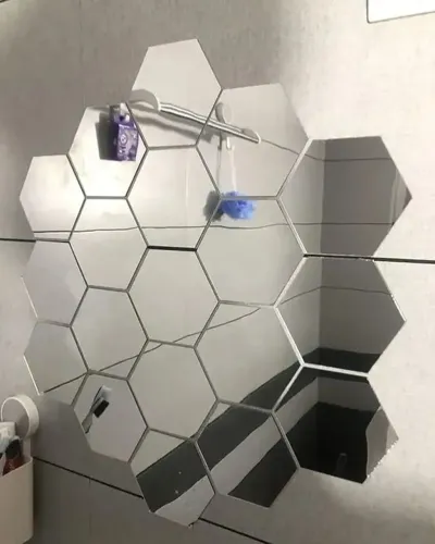 Kit Espelho Decorativo Hexagonal 