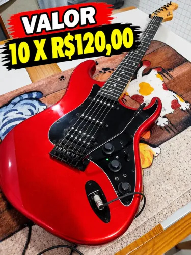 Guitarra Tagima Sixmart Vermelha com Efeitos Novinha - Estuda Troca