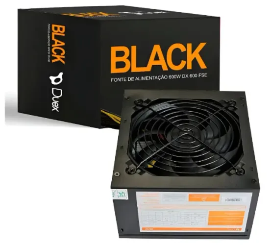 Fonte Gamer Duex Dx-600fse 600w Atx Bivolt Chaveada Com Cabo